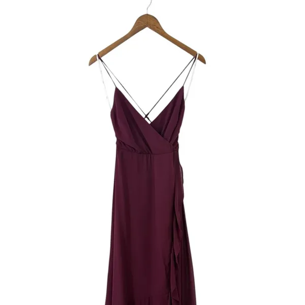 Lulus In Love Forever Plum Lace-Up High-Low Maxi Dress size S NWT - Image 5