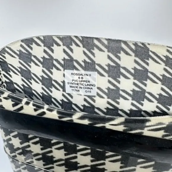 Lauren Ralph Lauren Houndstooth Tall‎ Rain Boots Women's Size 6 Classic Timeless - Image 6
