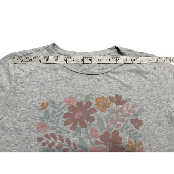 Let Yourself Blossom Floral Graphic T-Shirt‎ Heather Grey Short Sleeve XL - Image 4