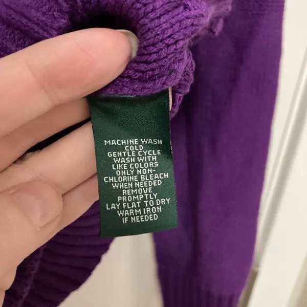 Ralph Lauren *Lauren Ralph Lauren Lauren Jeans Co. New Purple Shawl Collar Button Knit Sweater #PW - Image 4
