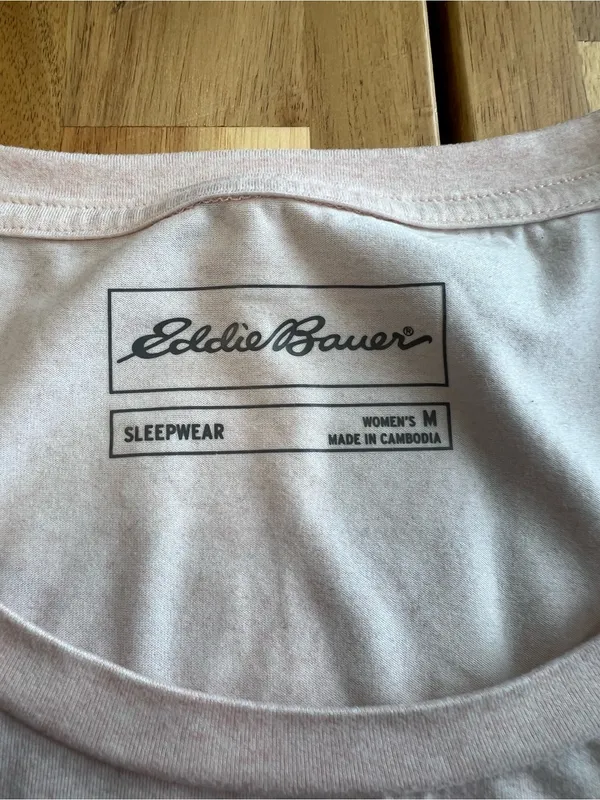 Eddie Bauer Sleepwear Pajama Set Women’s Medium Pink Short Sleeve Top & Shorts - Image 3