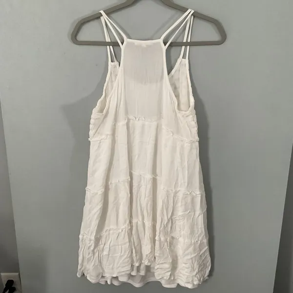 Maurices Women Dress White Crochet Lace Tiered Sleeveless Sun Dress Size Large - Image 5