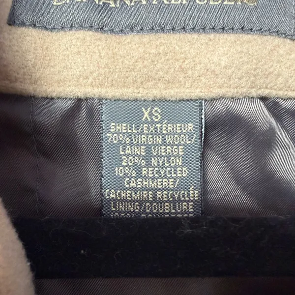 Banana Republic Virgin Wool Cashmere Blend Zip Up Jacket in Light Brown Size‎ XS - Image 3