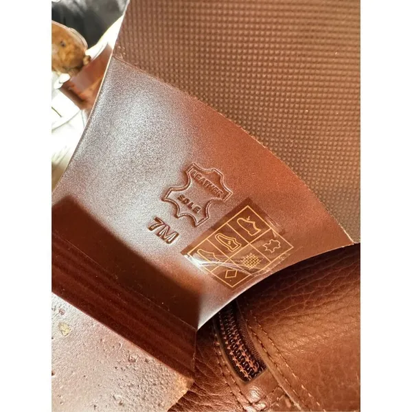 Tory Burch Kiernan 35MM Tumbled Leather Riding Boots Almond Size 7‎ - Image 4