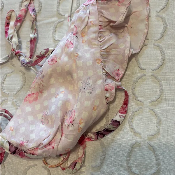For‎ Love & Lemons Taylor Pink Floral Ruffle Crop Top size XS NWT - Image 6