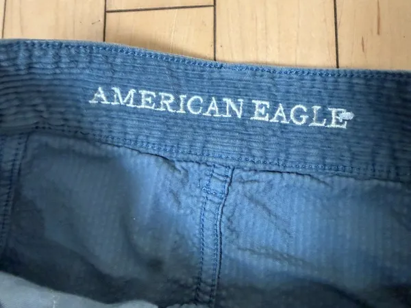 American Eagle Hi Rise A Line Grey Corduroy Zip Front Mini Skirt Size 0 - Image 3