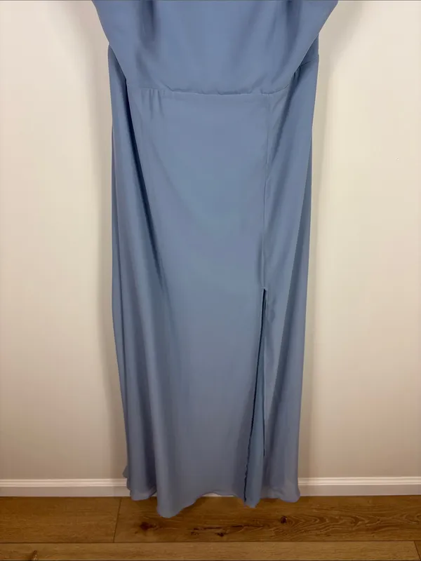 Birdy Grey Doris Dress Chiffon Dusty Blue Women’s Size Large Bridesmaid Maxi - Image 5