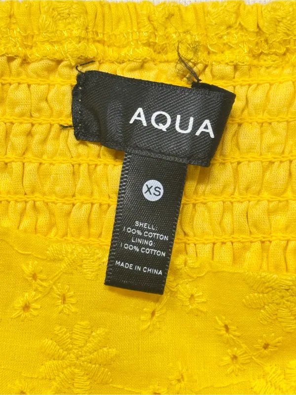 Aqua 100% cotton EYELET BABYDOLL TOP, XS nwot - Image 5