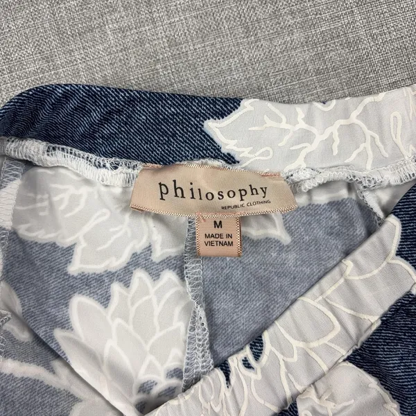 Philosophy Republic Clothing Skirt Womens M Blue Pleated Knee Length Lined - Image 9