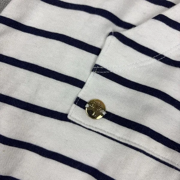 Lilly Pulitzer Hillary Popover Dress Womens XS Navy White Stripe Cowl Modal - Image 2