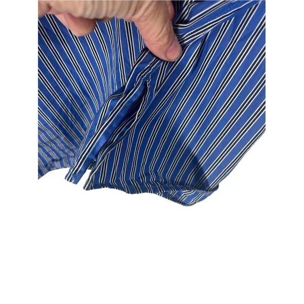 Ralph Lauren Womens 3xl Blue Monogram Dress Shirt Button Down Striped Old Money - Image 10