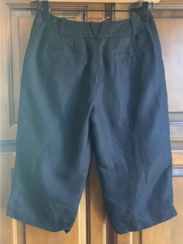 LOFT Petites Black Linen Blend Bermuda Shorts Size 00P - Image 3