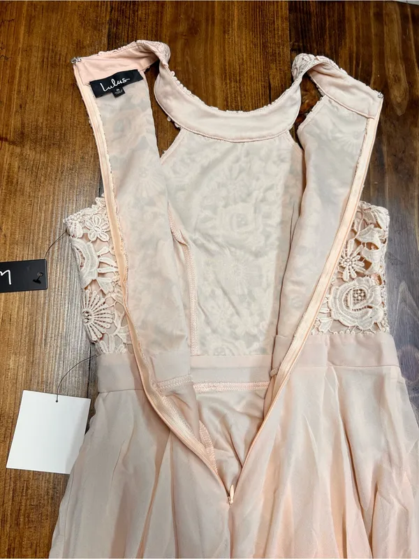 Lulus Picture Perfect Blush Lace Maxi Dress Size Small NWT - Image 12