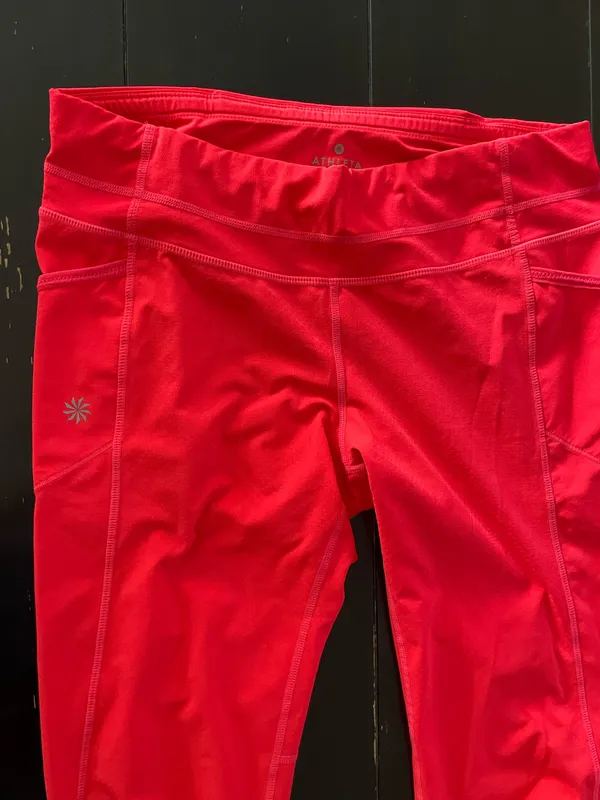 Bright Orange Athletic Capri ATHLETA Leggings ( Medium)   - Image 2