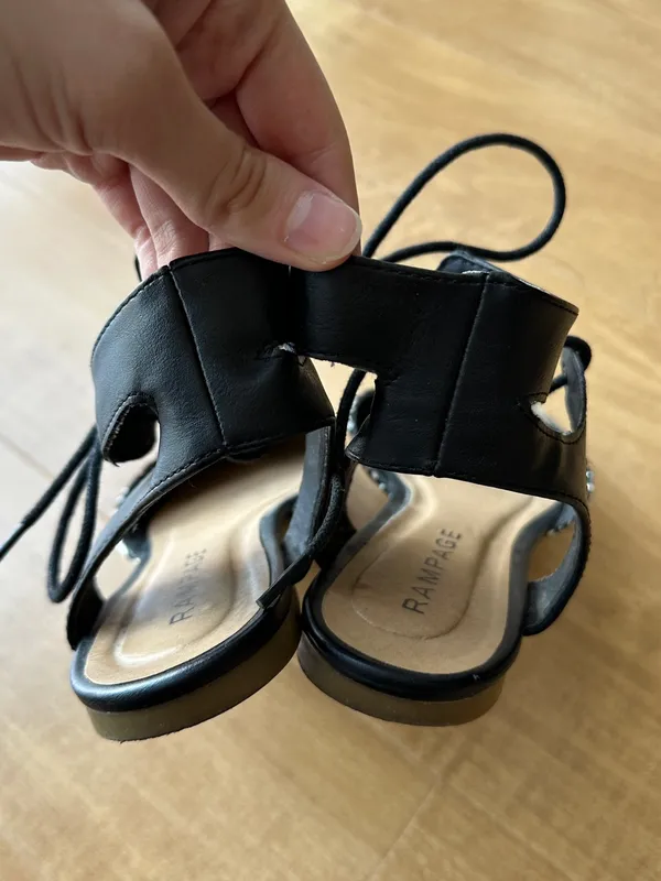 Rampage Connor Pointed Woven Flat Sandals, Black/Copper/White, Size 8M - Image 12