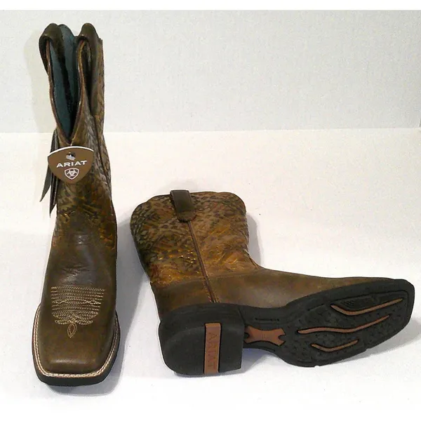 New nwt nib Boots Womens 7 Ariat Round Up Western Metallic Copper Blanket Emboss - Image 3