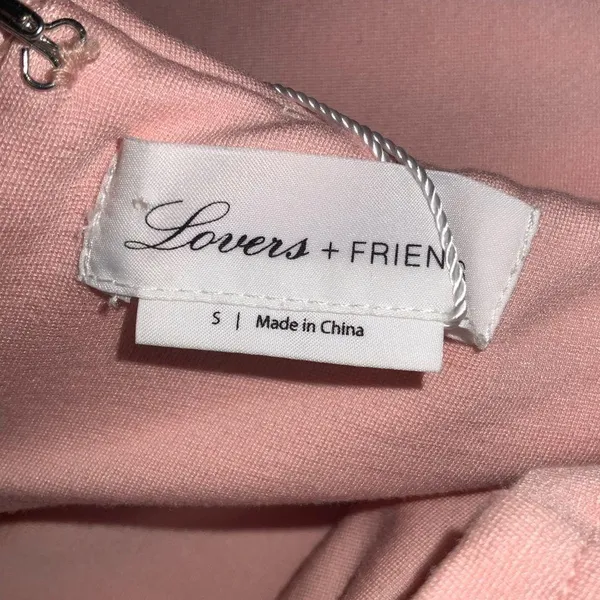 Lovers + Friends Chandler Pink Asymmetrical Strapless Slit Ruffle Gown S - Image 10