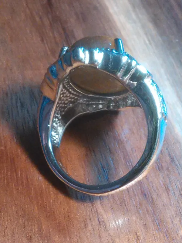 Tiger's Eye Stainless Steel Ring (Size 6) - Image 8
