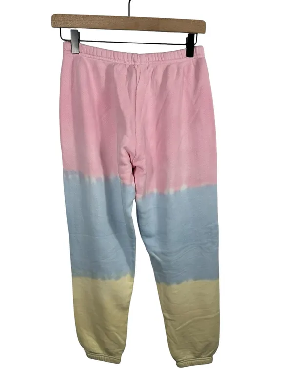 Spiritual Gangster Perfect Terry Sweatpants Pink Blue Yellow Ombre Jogger Size S - Image 3