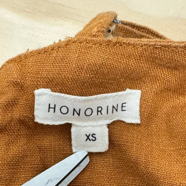Honorine‎ Jill Tiered Linen Mini Dress Light Brown XS Sleeveless Boho Summer - Image 6