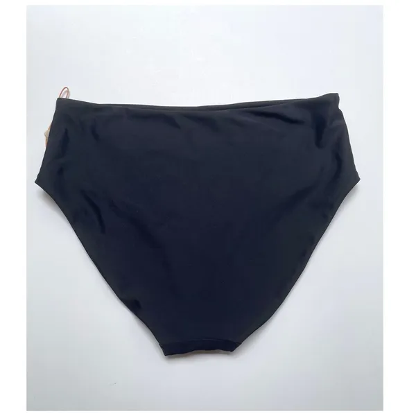 Quince Italian High-Rise Bikini Bottom Swim Black Size Medium NEW - Image 3
