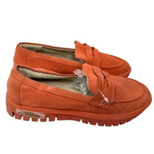 Blondo Orange Waterproof Suede Penny Loafers Lug Sole Size 5.5 M - Image 2