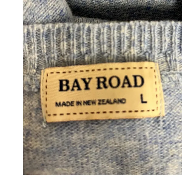 BAY ROAD Sweater Womens L Blue 100% Merino Wool Knit Crew Neck New Zealand Made - Image 2