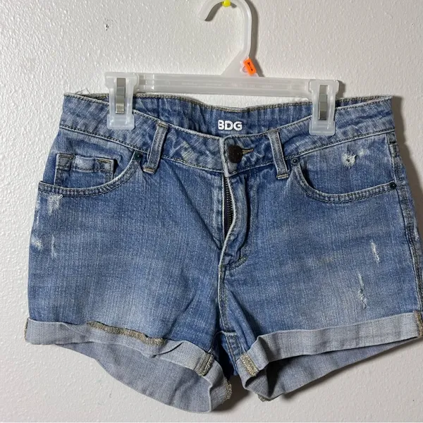 BDG Women‎ Denim Blue Mid Rise Shortie Shorts size 27. - Image 2