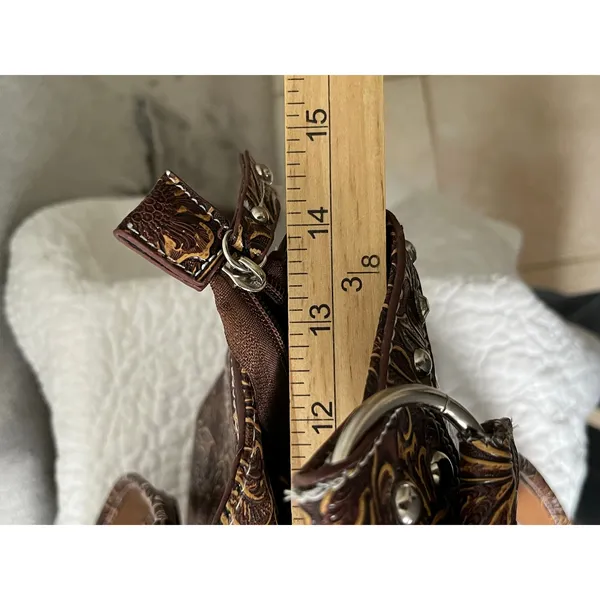 Western Dragonfly Studded Shoulder Bag Wallet Set Tooled Boho Cowgirl Purse - Image 8