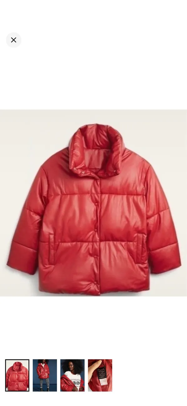 Avec Les Filles Red Short Boxy Puffer Jacket - Image 2
