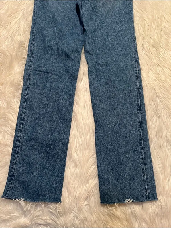Abercrombie & Fitch Womenm Size 26/2 Long The 90's Straight Mid Rise Jean Medium - Image 9