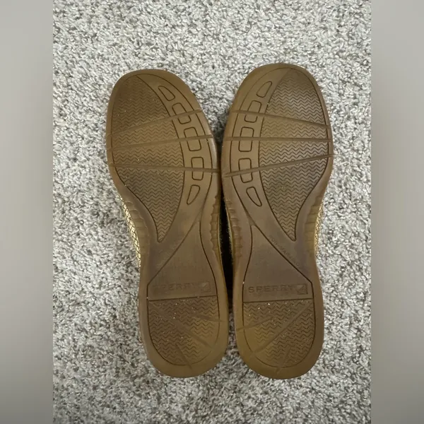 Sperry Angelfish Brown Leather Metallic Boat Shoes | Women's Nautical Loafers - Image 2