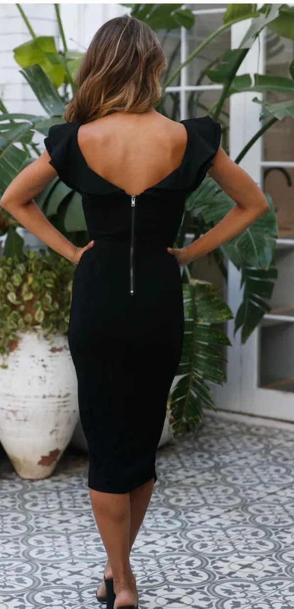 Hello Molly Tokyo rose midi black dress - Image 2