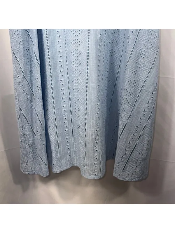 EcoWish Light Blue Eyelet Midi Dress | Women’s Small - Image 4