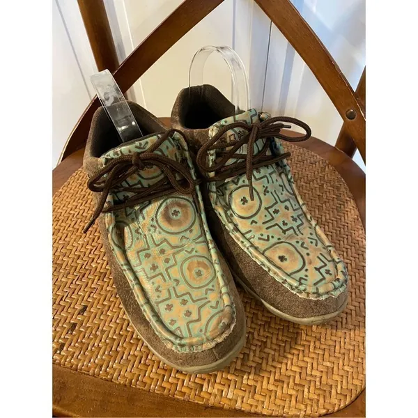 Roper leather mosaic printed booties size 8 Brown - Image 9