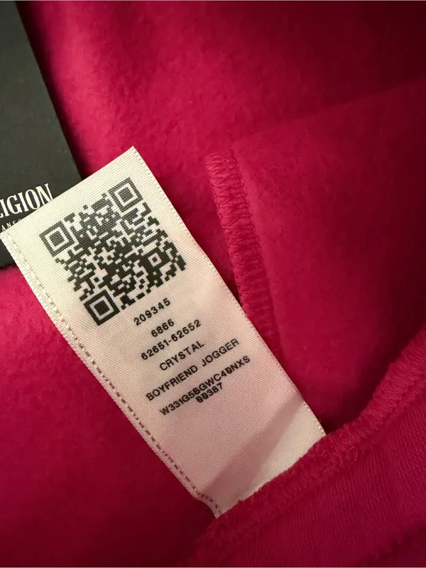 NWT True Religion Rhinestone Crown Fleece Joggers Size Medium Pink Y2K - Image 9