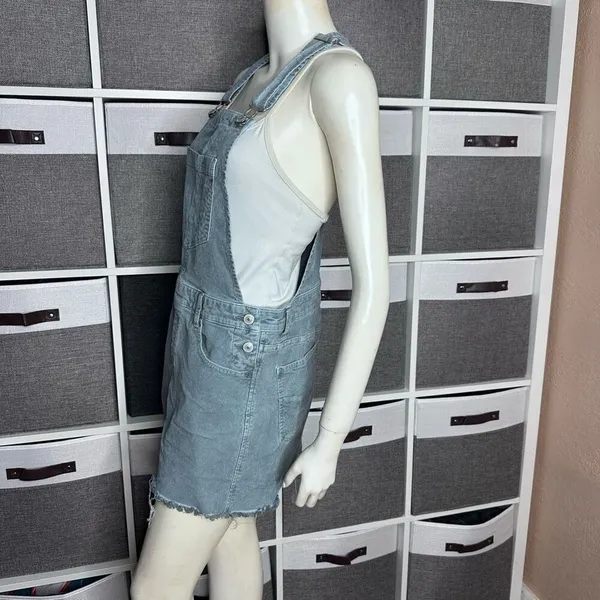 American Eagle Outfitters Corduroy Raw Hem Overall Dress In Jade Size Medium - Image 7