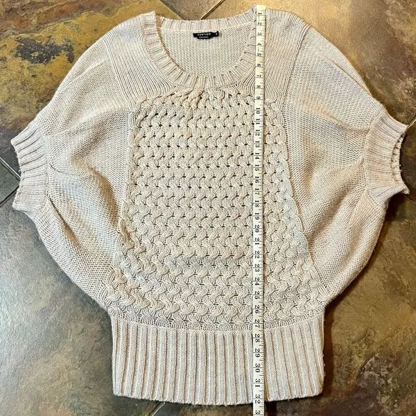 Vertigo Cream Short Sleeve Batwing Dolman Oversized Sweater Extra Small - Image 5