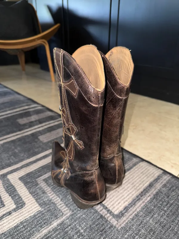 Stetson Cowgirl Boots Women’s Brown Leather Pointed Toe Heeled 7.5 - Image 4