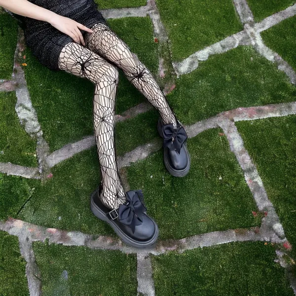 Gothic Spider Jacquard Out Sheer Tights Hollow‎ Out Women’s Pantyhose One Size - Image 2
