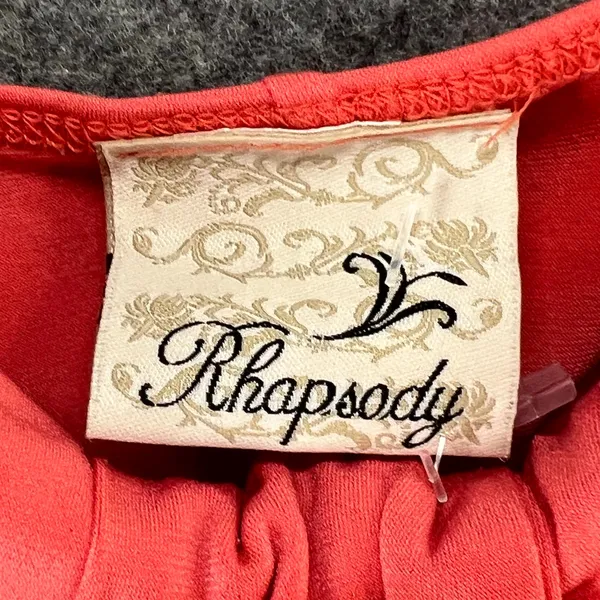 Rhapsody Y2K‎ Strapless Bow Front Mini Dress M Coral Pink Sleeveless Coquette - Image 11