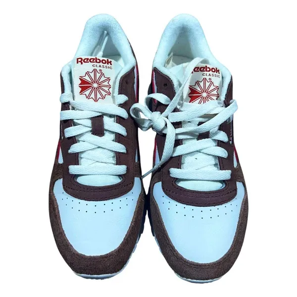 Reebok Classic Leather Suede Low Top Sneakers White/Scorched Earth/Hoop Red 7 - Image 4