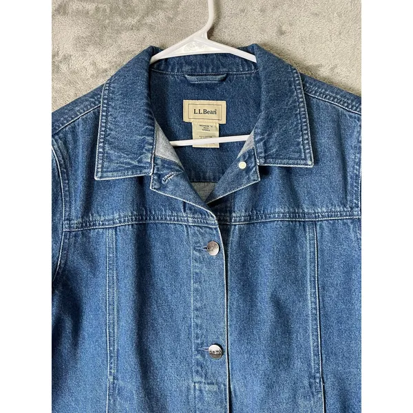 L.L.Bean Women’s Small Denim Jean Jacket Classic 90s Preppy Americana Cotton - Image 2