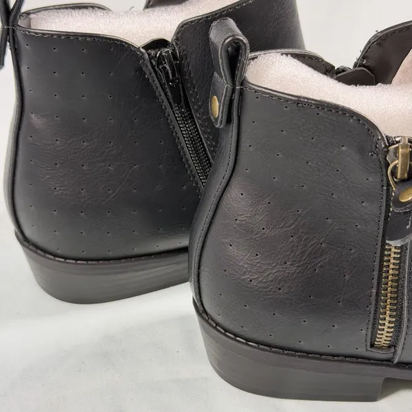 JOURNEE COLLECTION Size-8.5M‎ Womens Ellis Ankle Boot Shoe Black Faux Leather - Image 6