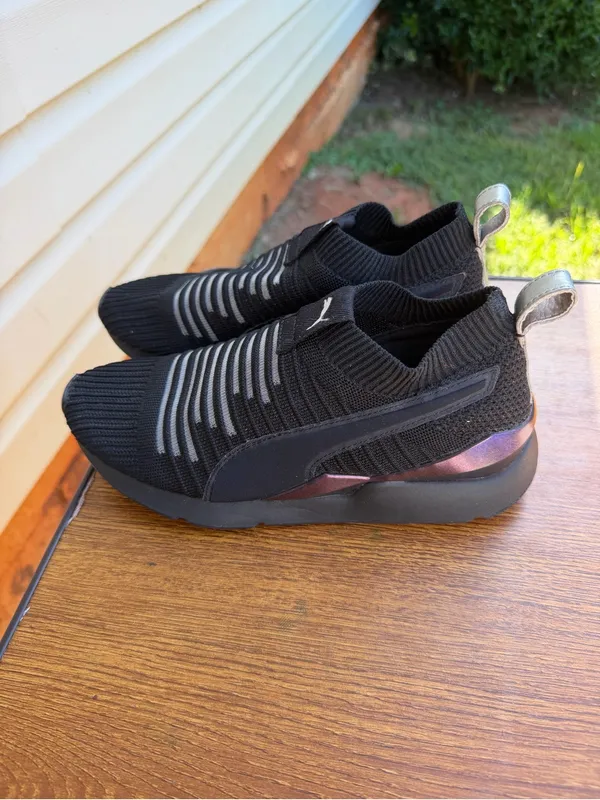 Puma Ignite Evoknit Slip-On Sneakers Women’s US 6.5 Black Knit Athletic Shoes - Image 5