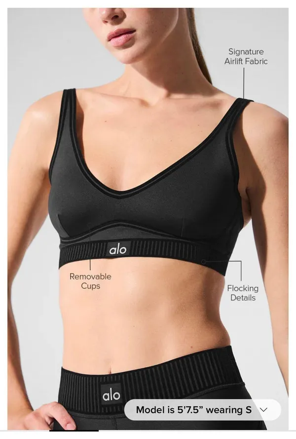 Black Alo Airlift Line Up Bra - Image 5