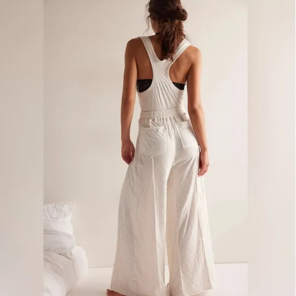 Free People Wait a Minute Jumpsuit in Oatmeal S - Image 5