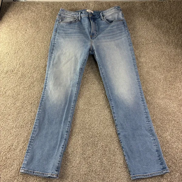 Driftwood Audrey Jeans Women 31 Light Wash Blue Slim Straight Denim Casual Faded - Image 11