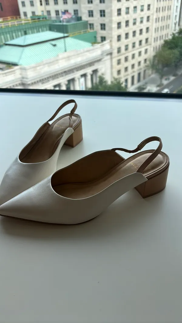 Carrano White Low Heels  - Image 4