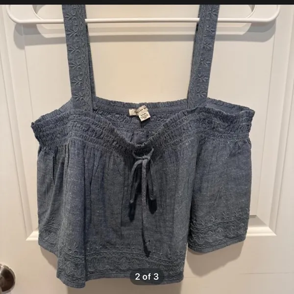 NWT AMERICAN EAGLE BlUE CROP TANK TOP - Image 2